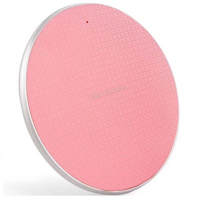 The Latest Product in 2020 10W  Plaid Alloy Qi Certified Fast Wireless Charger For Mobile Phone